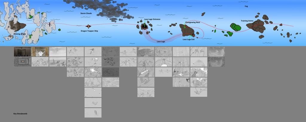 Flight Path Map Based on Story Boards — How To Train Your Dragon: Flight Academy